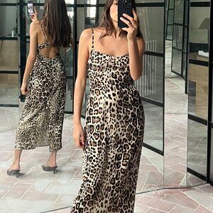 Zara Animal Print Midi Dress